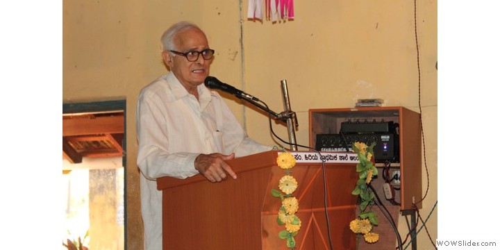 Mr. Sundara Bhat Kanchana, representative Head of the Kanchana Foundation in India, giving a talk Mr. Sundara Bhat Kanchana, representative Head of the Kanchana Foundation in India, giving a talk